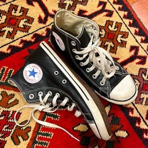Converse all star black sneakers genuine leather men’s 5 women’s 7